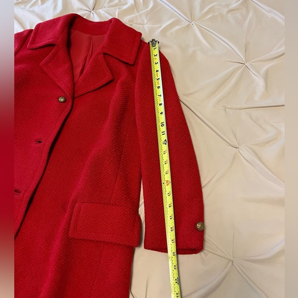 Stunning Vintage Berroco Red Winter Holiday Christmas Coat Size Medium - Picture 7 of 10
